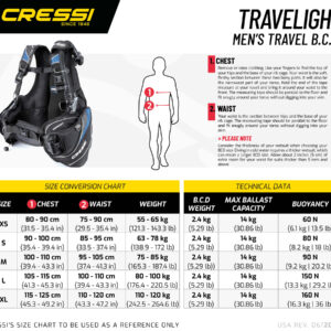Cressi TRAVELIGHT B.C.'D BLUE M