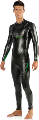 Cressi TRITON MAN MONOPIECE SWIMSUIT BLACK/GREEN 1.5mm L/4