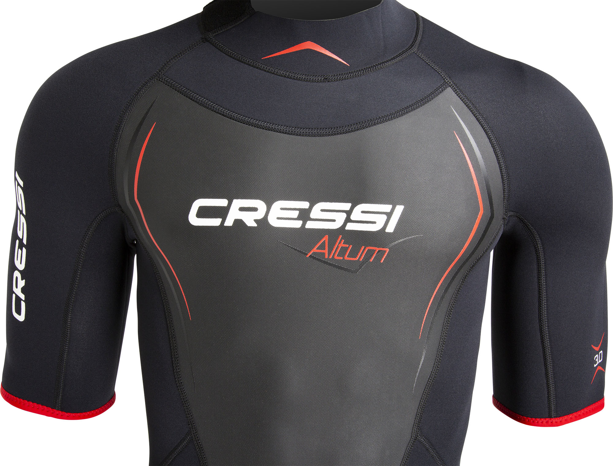 Cressi ALTUM MAN 3MM SHORTY WETSUIT BLACK/RED XL/5 - Image 4