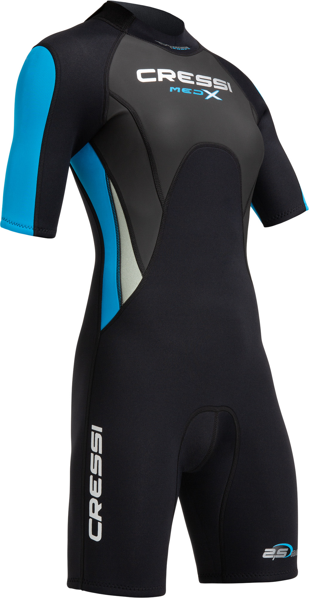 Cressi MED X LADY SHORTY WETSUIT BLACK/LIGHT BLUE/GREY 2.5mm L/4 - Image 7