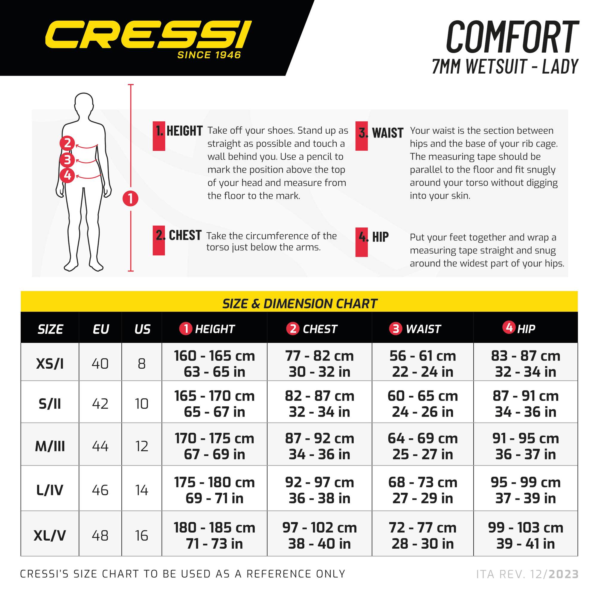 Cressi COMFORT LADY MONOPIECE WETSUIT 7mm M/3 - Image 24