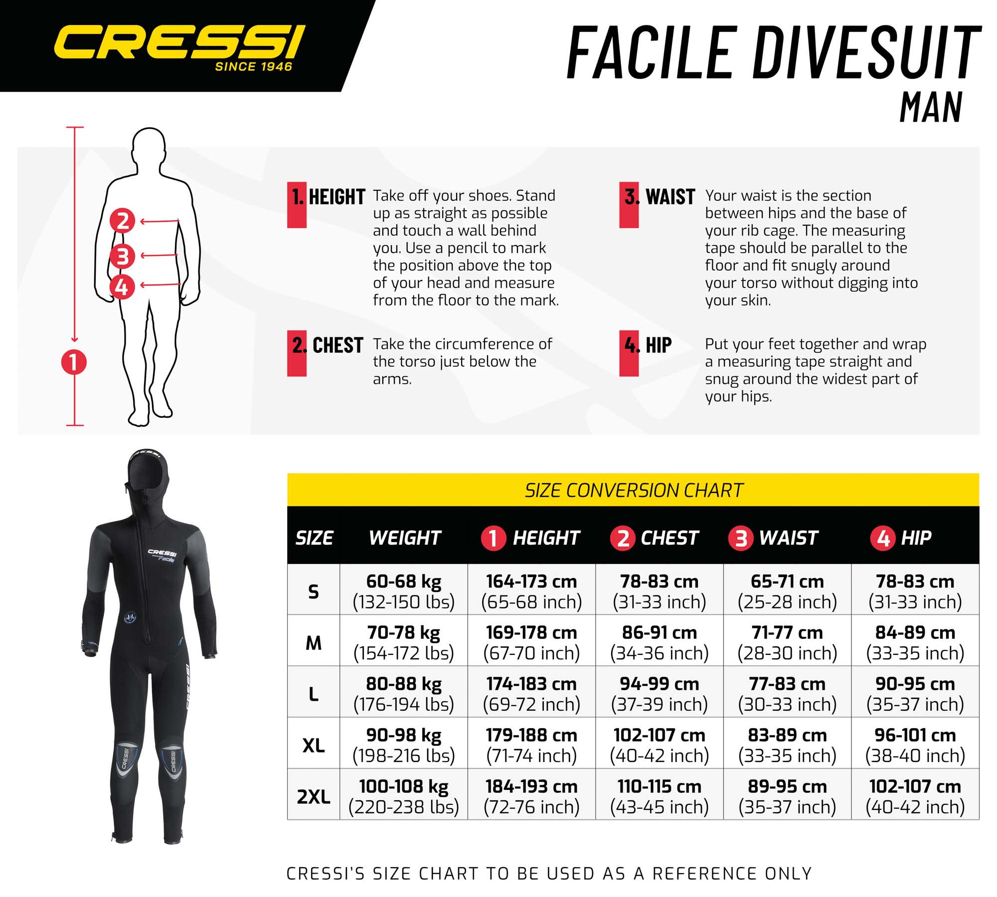 Cressi FACILE MAN MONOPIECE WETSUIT 8mm L/4 - Image 9