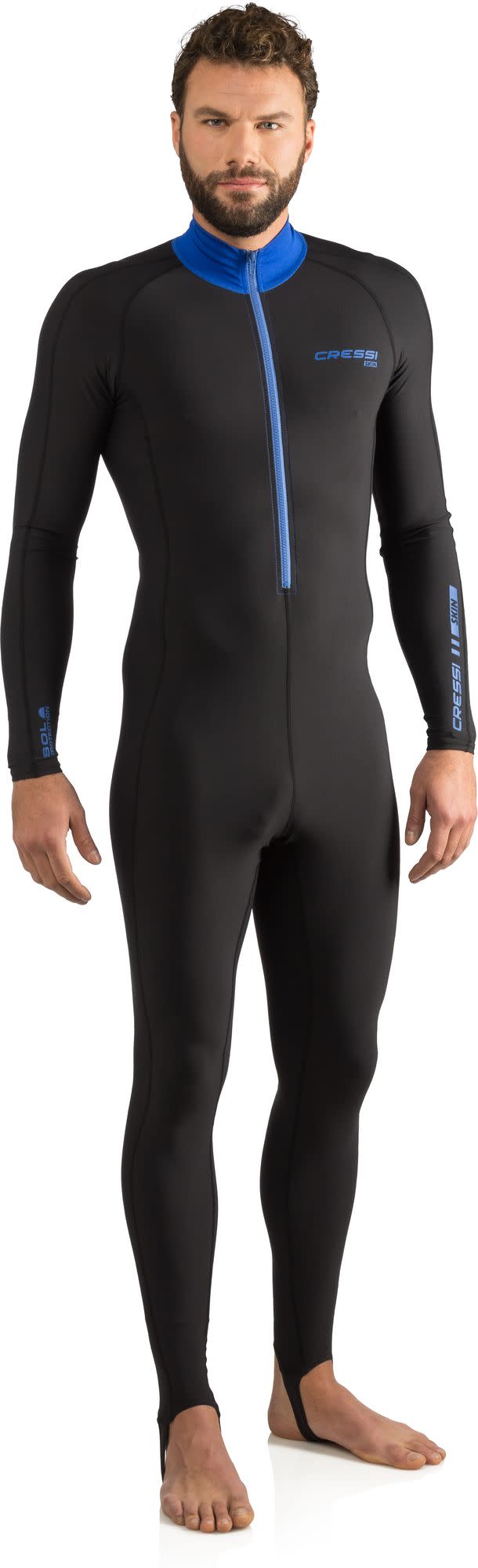 Cressi SKIN MAN MONOPIECE WETSUIT BLACK/BLUE 1mm M/3 - Image 2