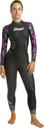 Cressi KUWAE LADY MONOP. SWIMSUIT BLACK/LILAC 2/3/4mm M/3