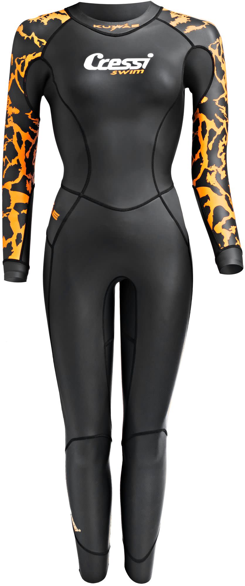 Cressi KUWAE LADY MONOPIECE SWIMSUIT BLACK/ORANGE 2mm XS/1 - Image 2