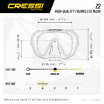 Cressi Z2 MASK BLACK/BLACK 380 UV YELLOW/BLUE LENSES