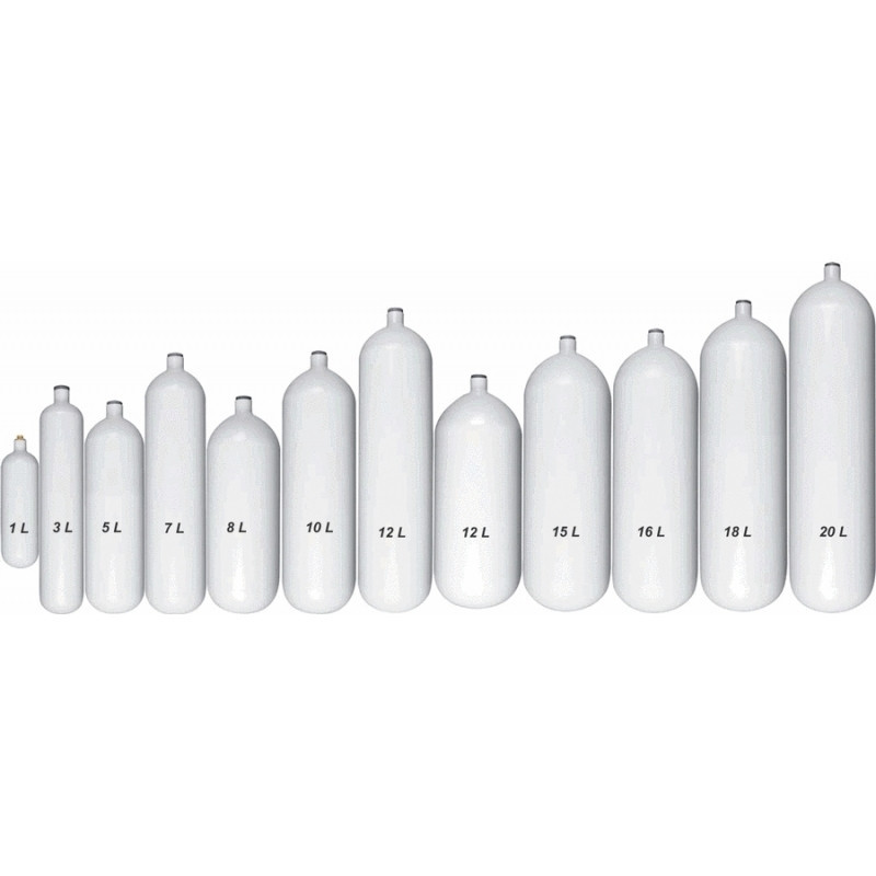 Sukeldumissilinder Alumiinium 4,3Ltr (S30) CE 207bar, Diam.133mm, Kõrgus: 510mm, Kaal: 6,1 kg