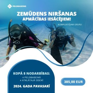 Valmieras peldbaseinā PADI Open Water Diver kursi 2024