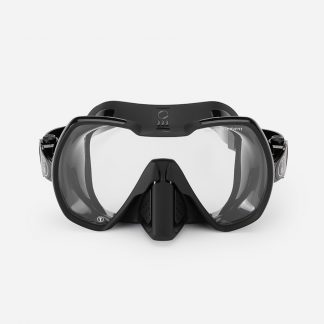 Fourth Element Seeker sukeldumismask – must, läbipaistvate läätsedega