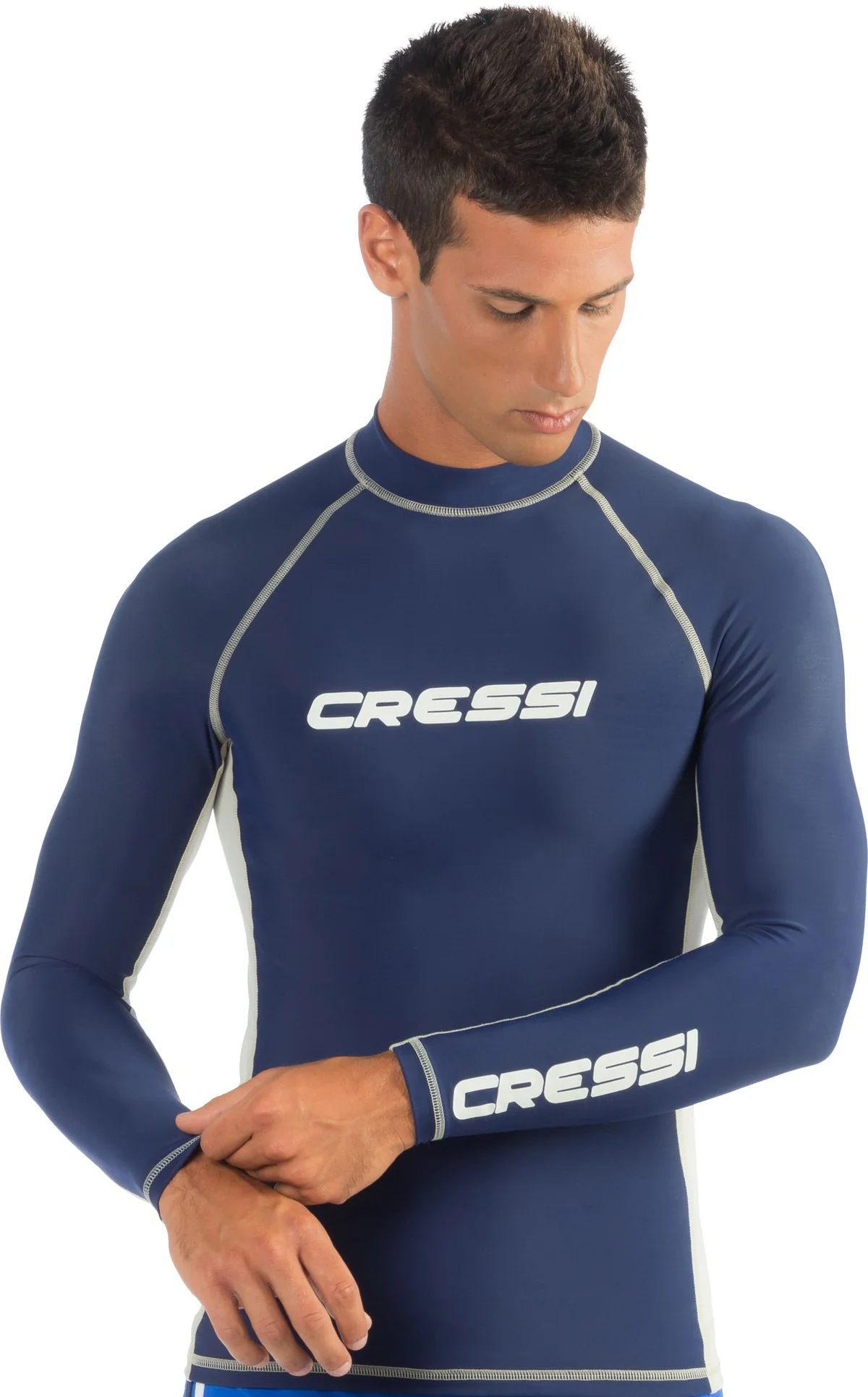 Cressi Rashguard Shirt Man — Long Sleeve (Blue/White) XXL/6 XLW477156 – pilt 5