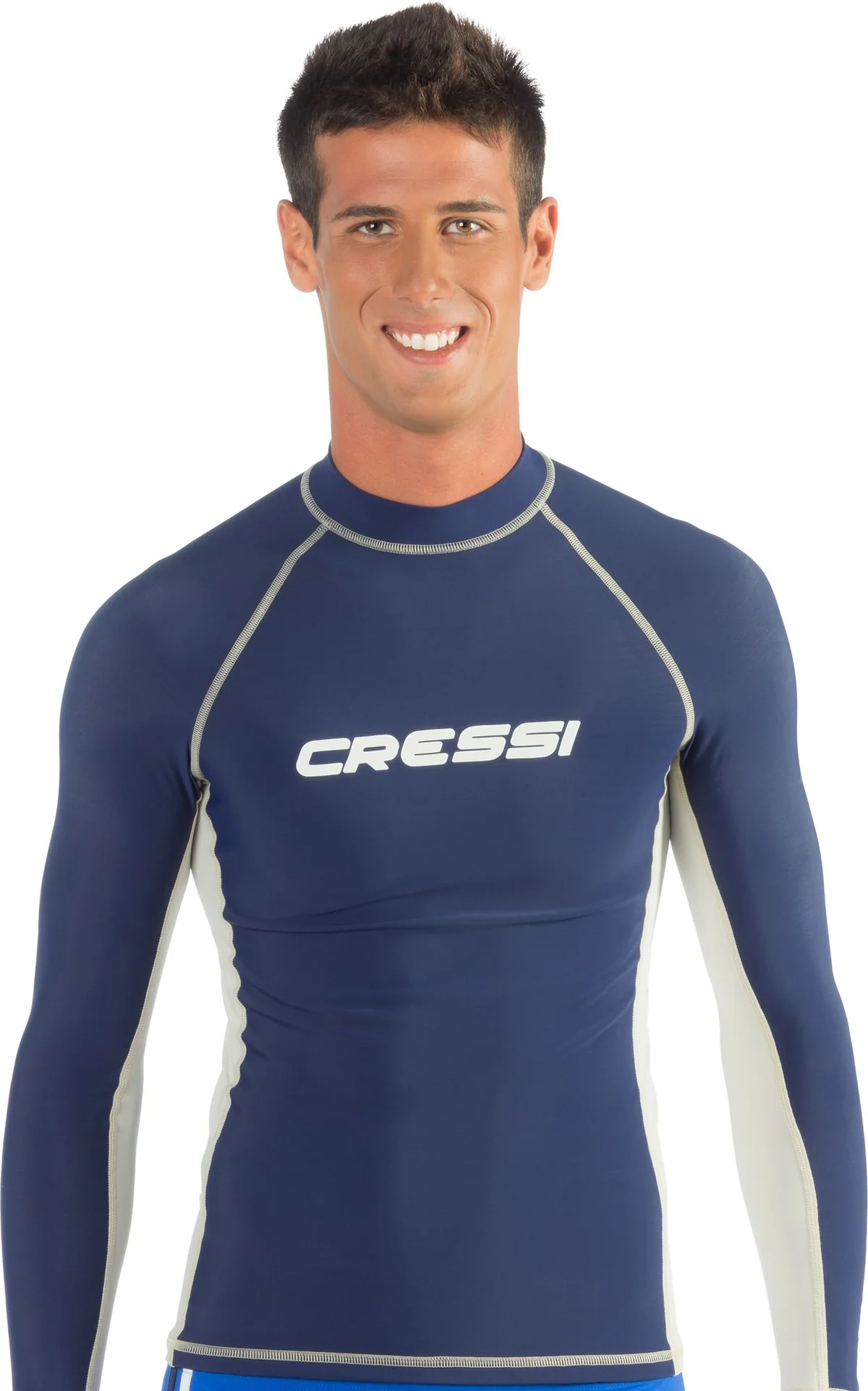 Cressi Rashguard Shirt Man — Long Sleeve (Blue/White) XXL/6 XLW477156 – pilt 4