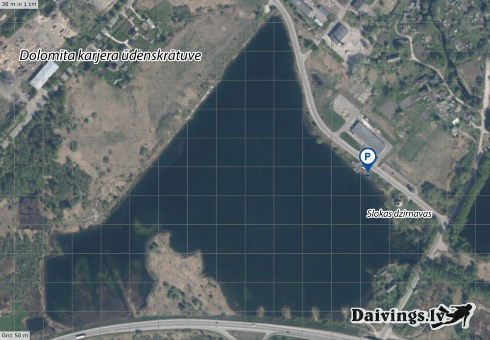 Dolomiidikarjääri veehoidla aerofoto