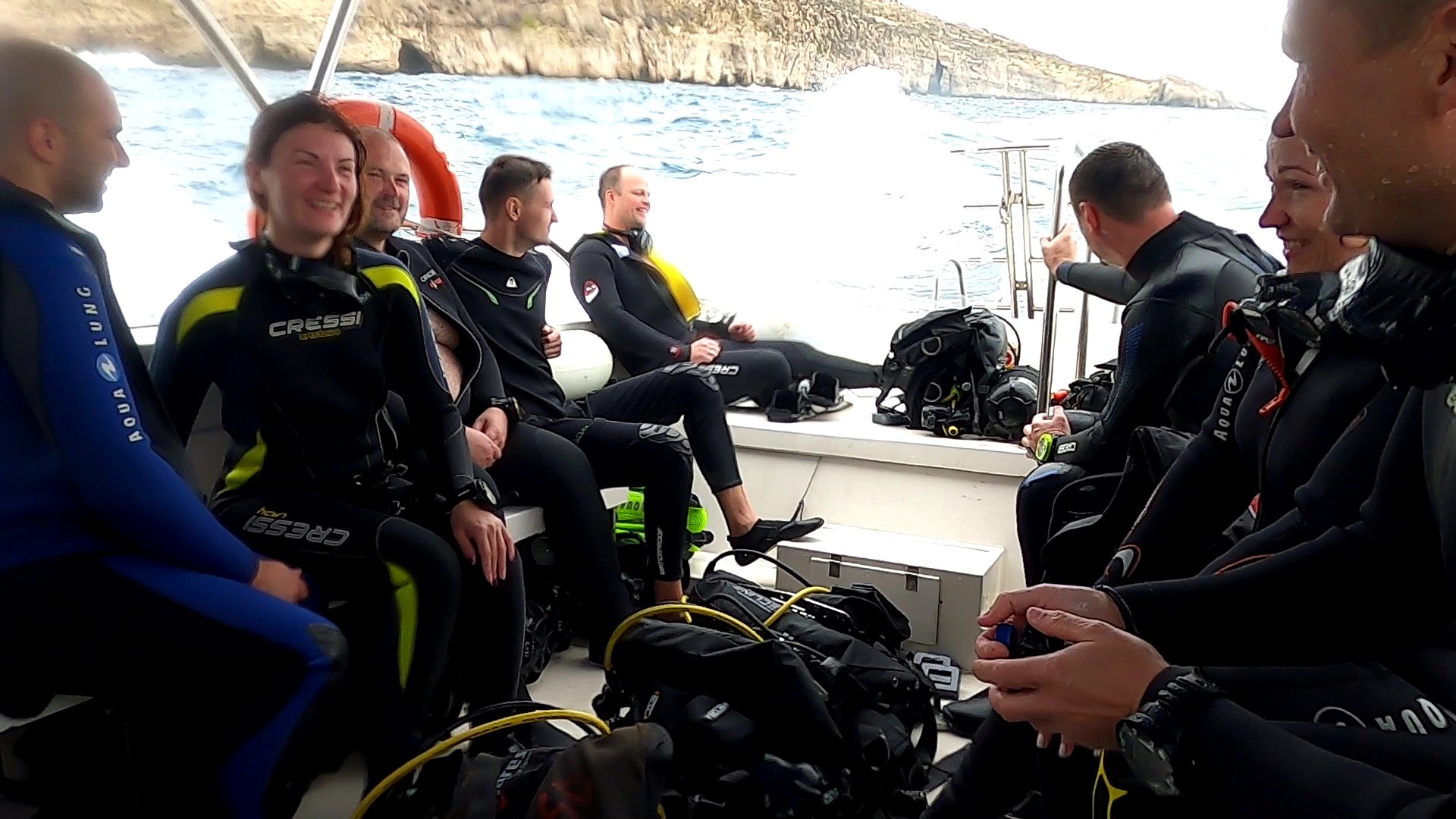Malta Gozo Unterwassertauchen von einem Boot aus