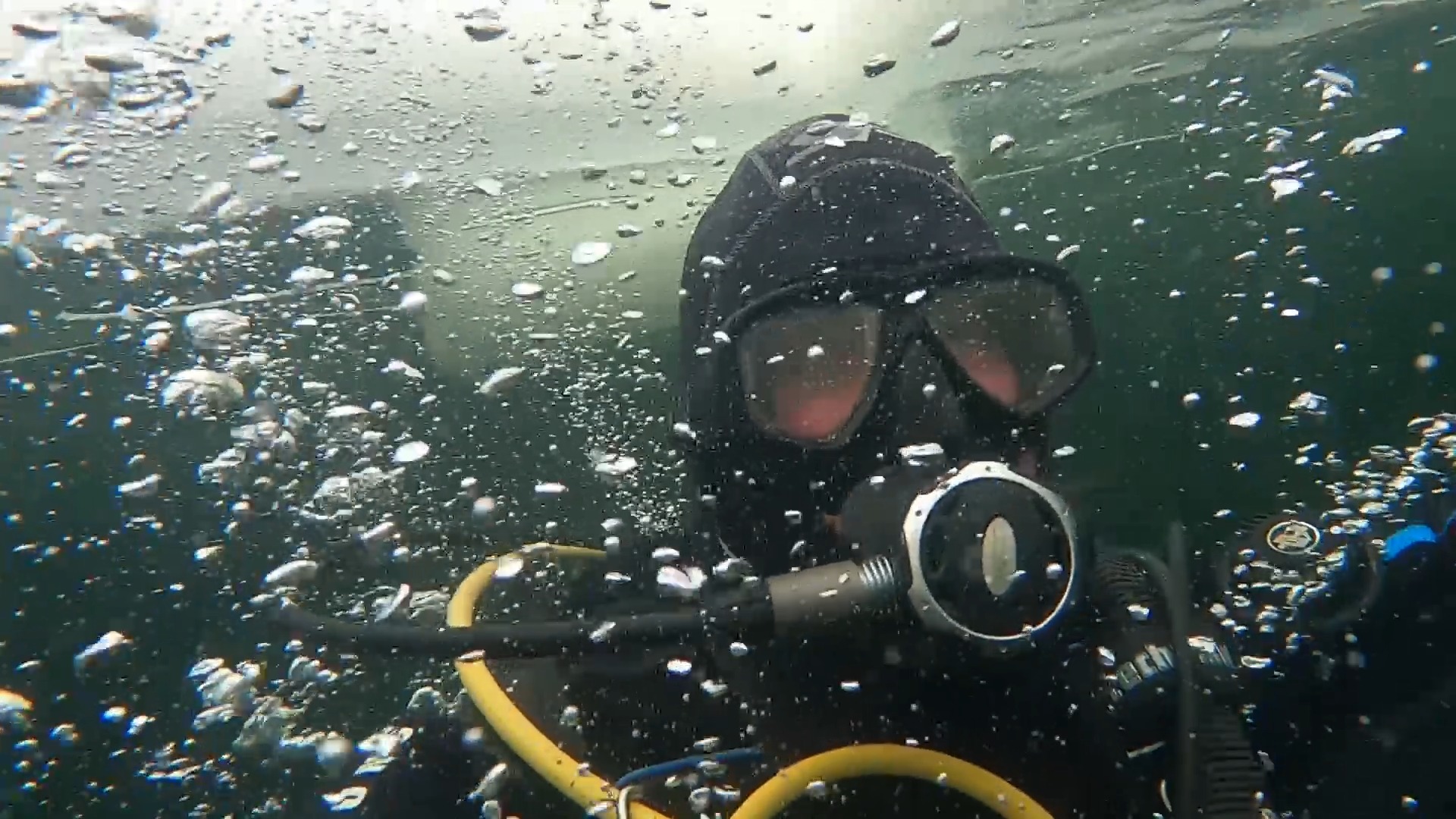 Winter ice diving with diving club DIVING