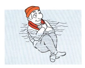 Šis stāvoklis samazina ķermeņa virsmu, kura ir saskarē ar auksto ūdeni