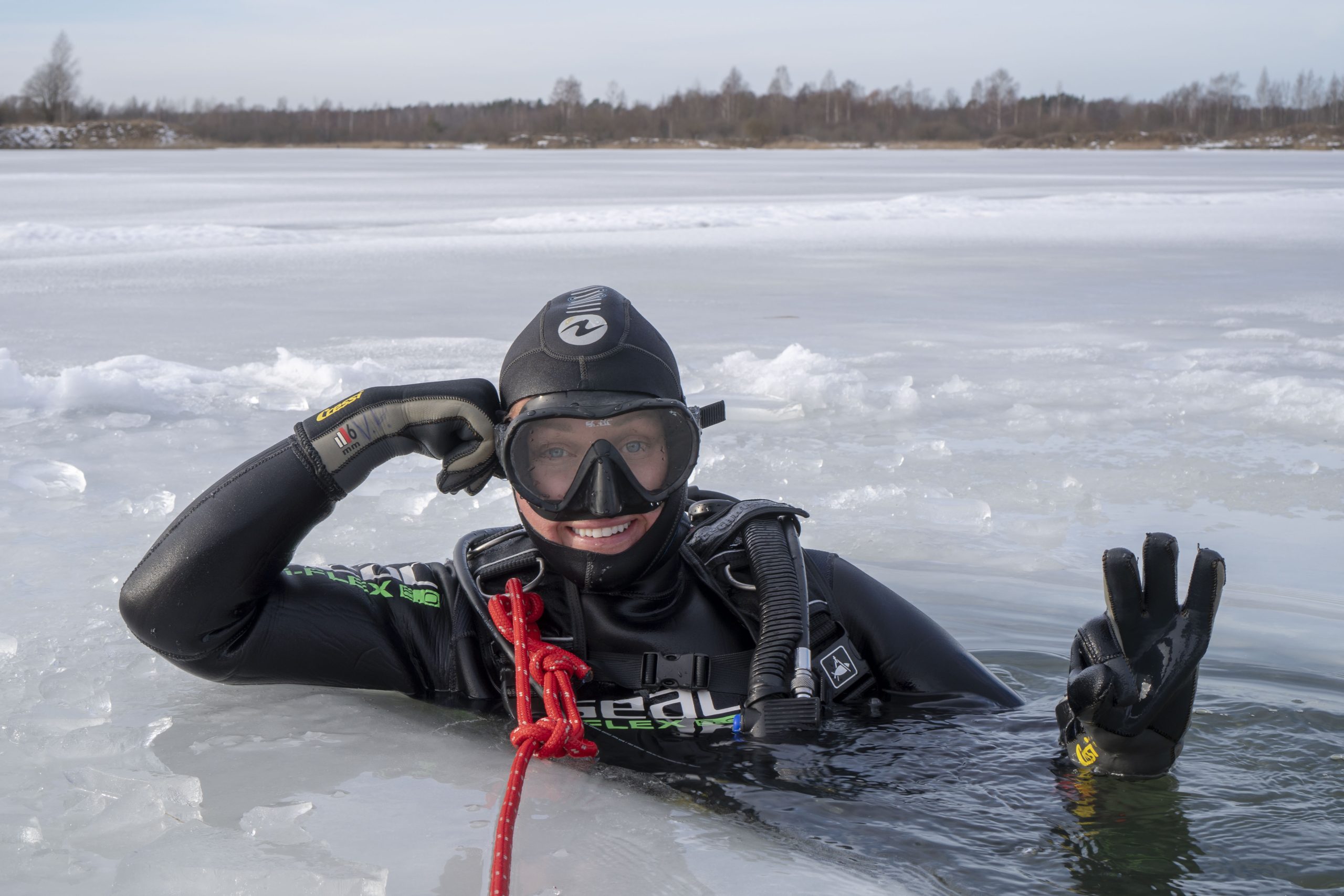 Divemaster Liene Muzikante was engaged in ice diving, photo Valters Preimanis